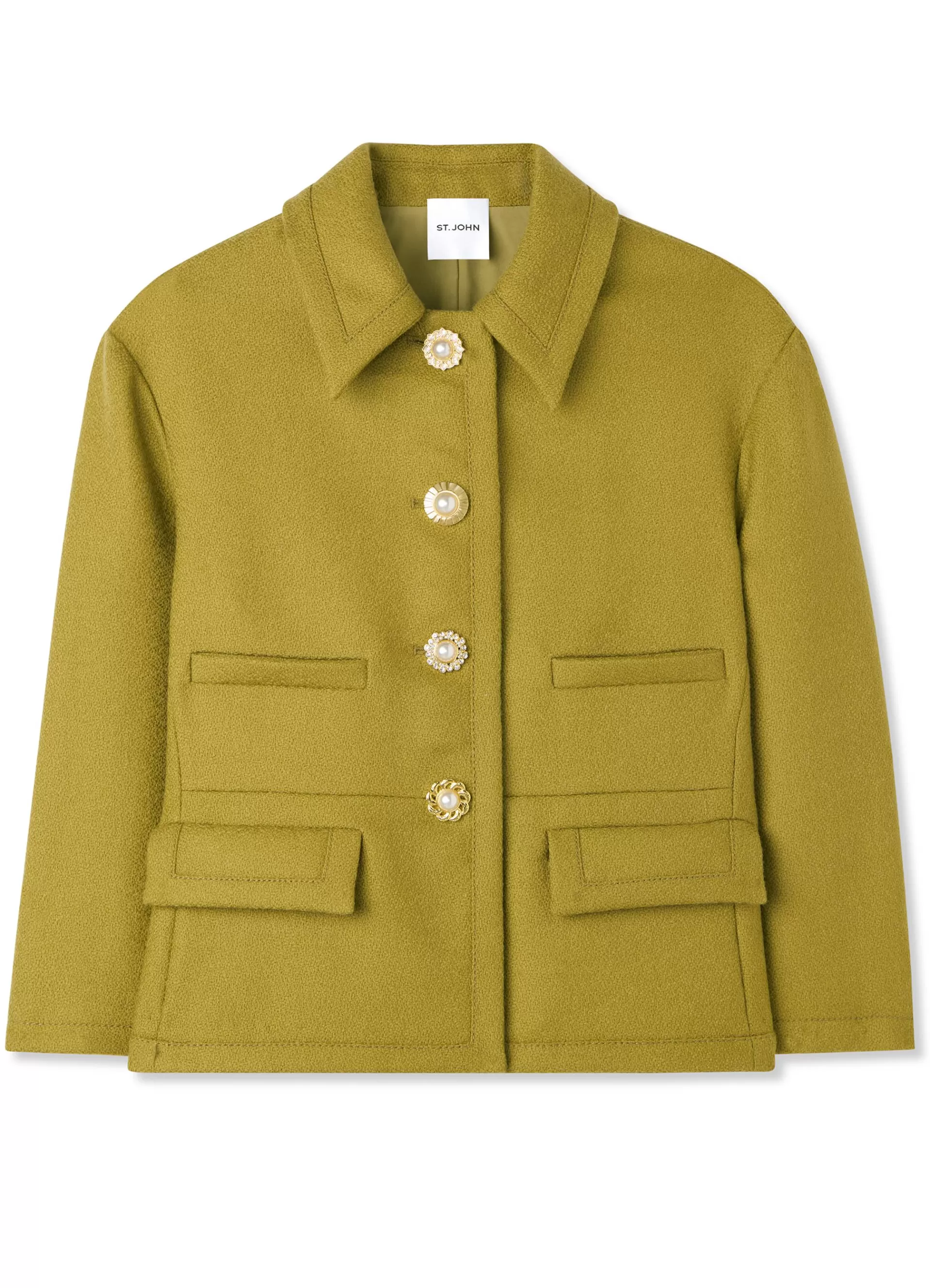 St. John Textured Wool Short Jacket | ELEVATED ESSENTIALS | JACKETS & COATS