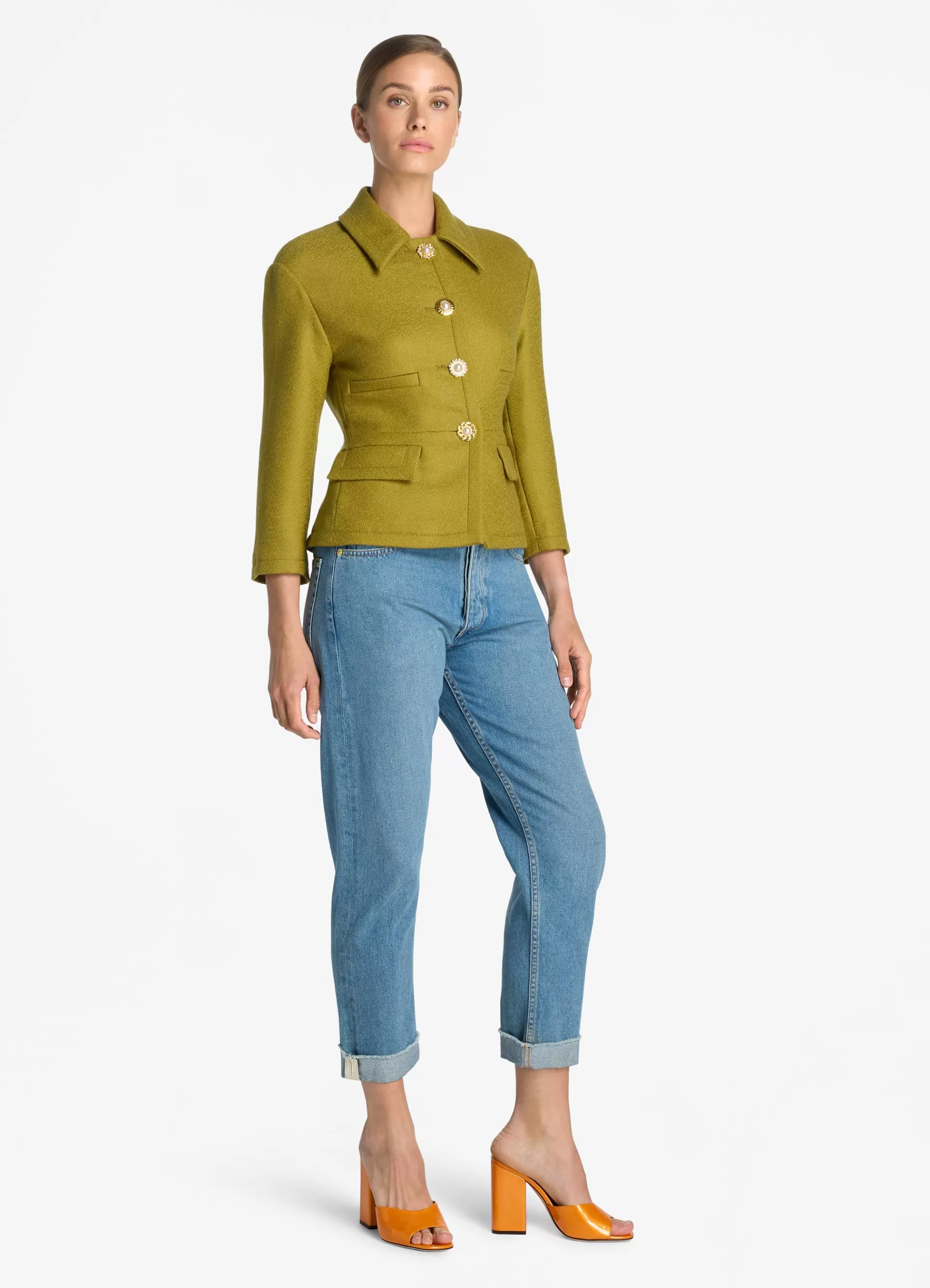 St. John Textured Wool Short Jacket | ELEVATED ESSENTIALS | JACKETS & COATS