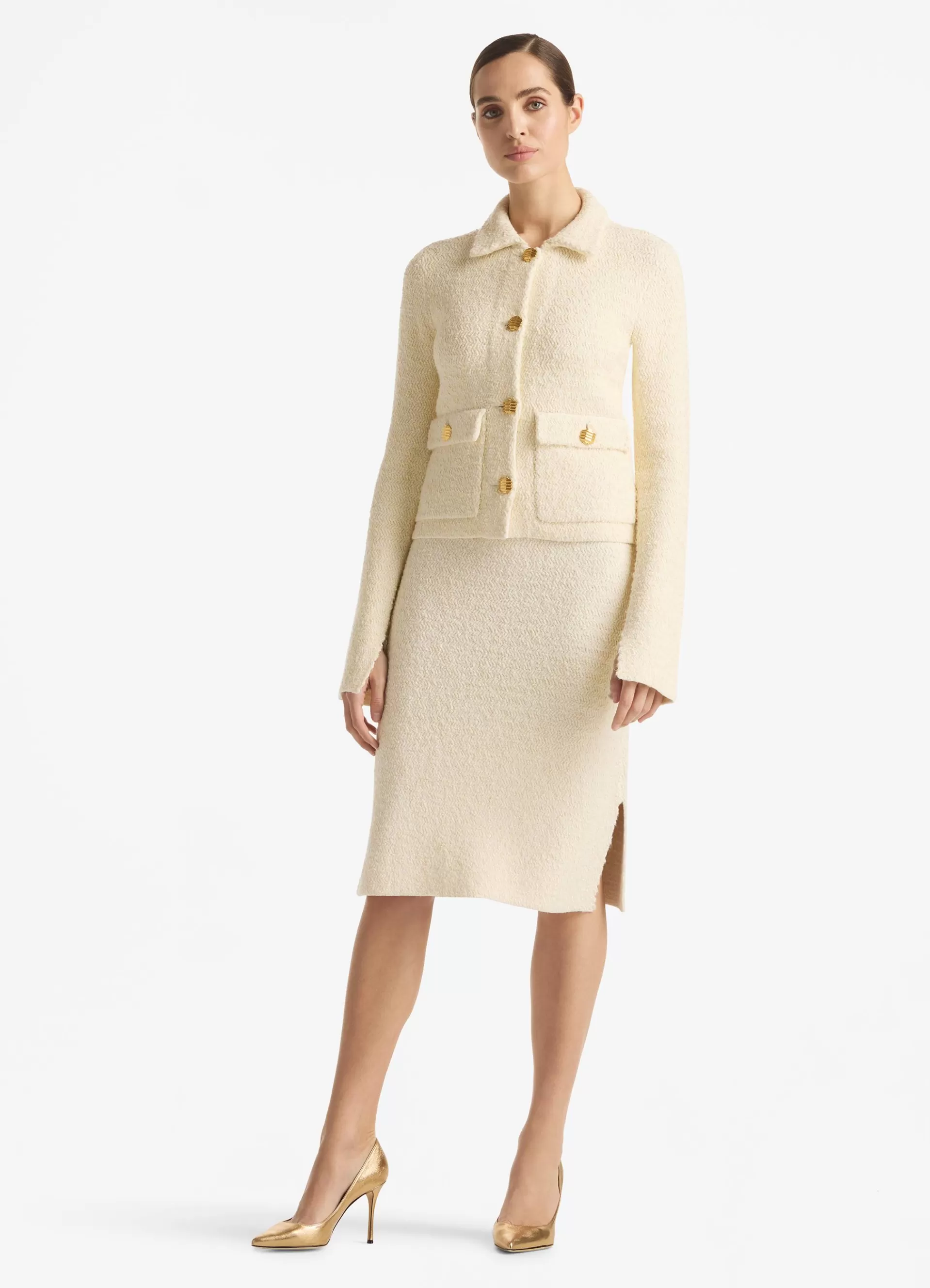 St. John Tweed Racking Stitch Jacket | LIGHT JACKETS | JACKETS