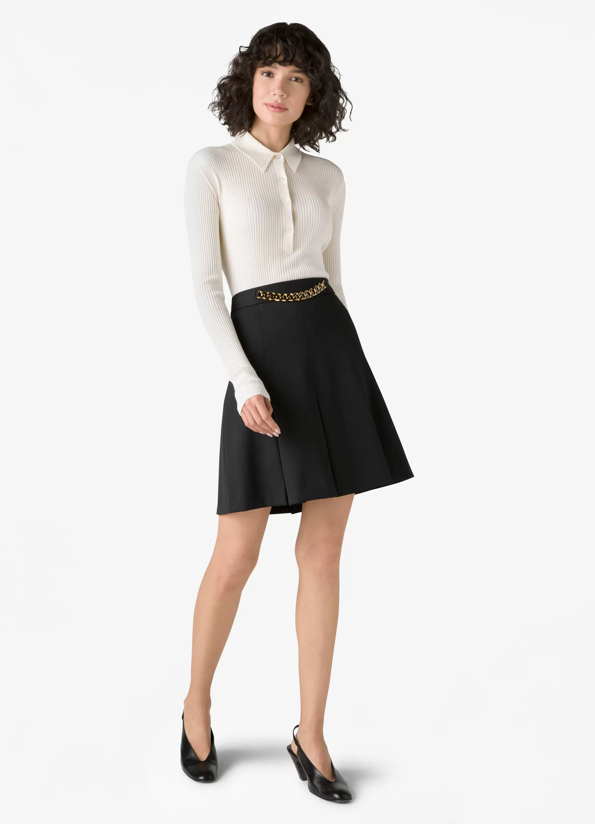 St. John Twill Skirt with Chain | SUITS & SEPARATES | SKIRTS