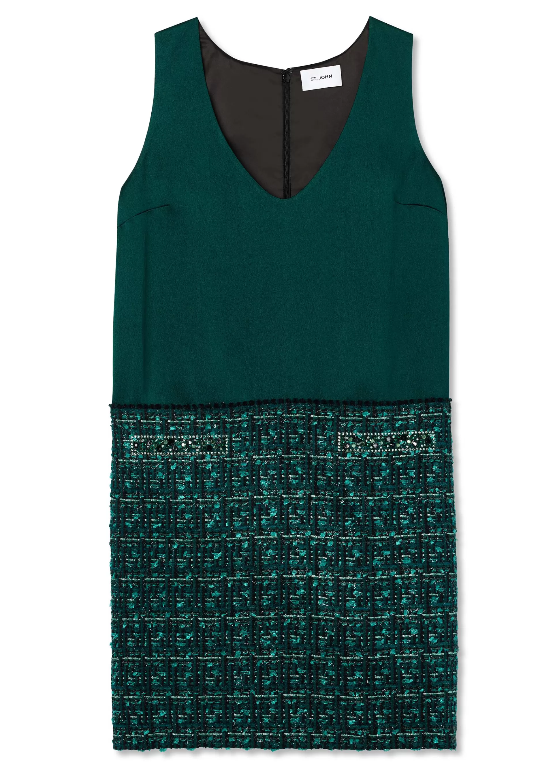 St. John Twill Tweed Mixed Media Dress | WORKWEAR DRESSES | DAY DRESSES