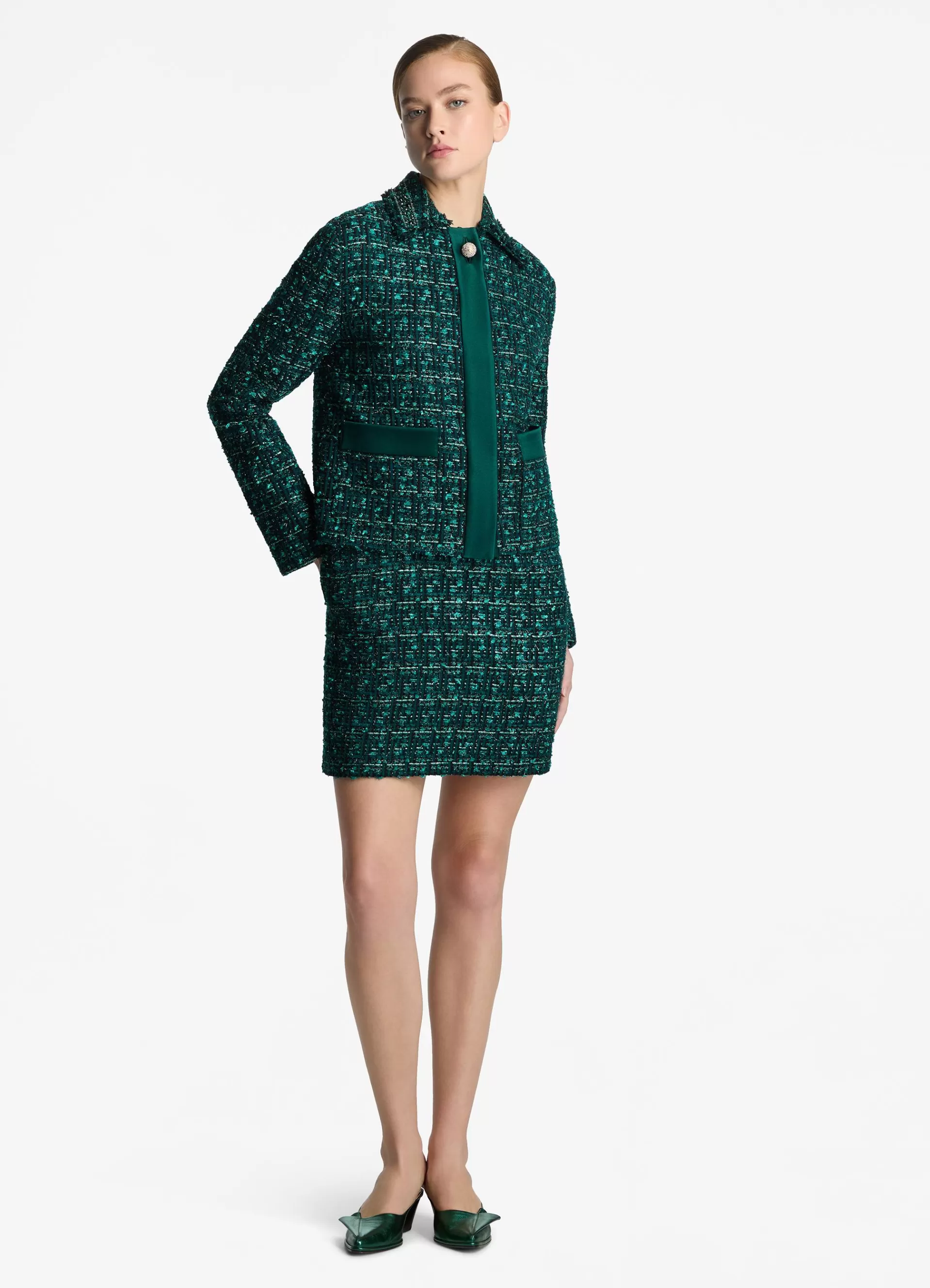 St. John Twill Tweed Mixed Media Jacket | TWEED JACKETS | COORDINATING SETS