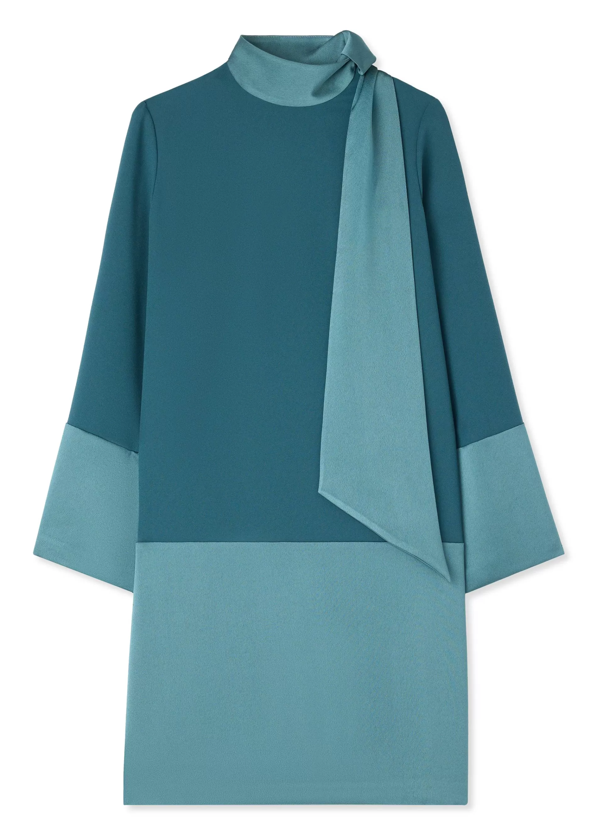 St. John Two Tone Satin Back Crepe Dress | DAY DRESSES | COCKTAIL & PARTY